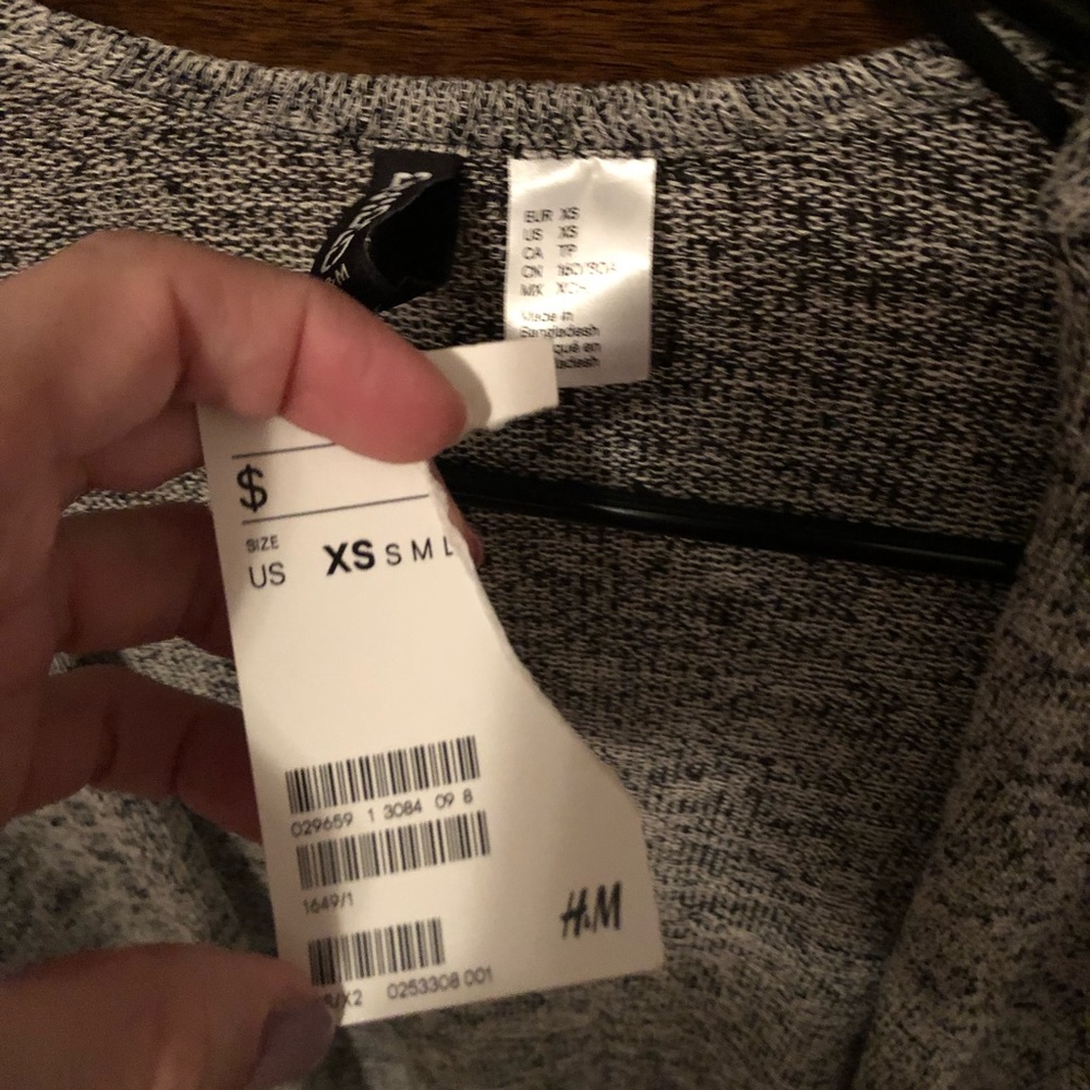H &M Cardigan with leather sleeves